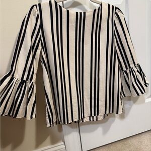 Alice + Olivia Black and White Striped Blouse size S/P
